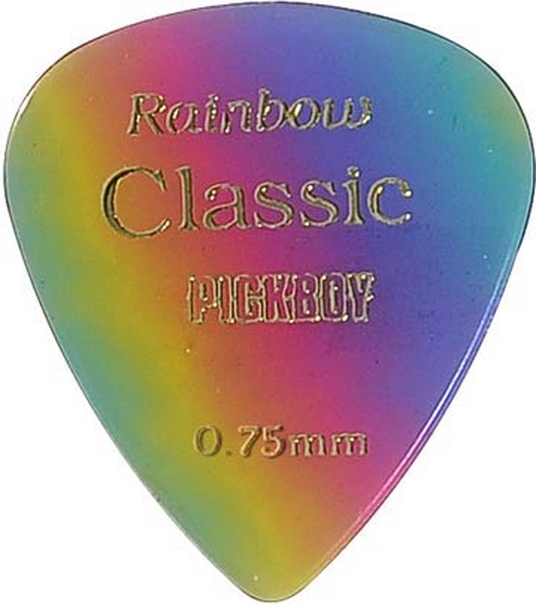 Pickboy GP21-075 0.75 Mm Regenboog Ontwerp Plectrums 50-Stuks Verpakking Voor Snelle Speeltechniek