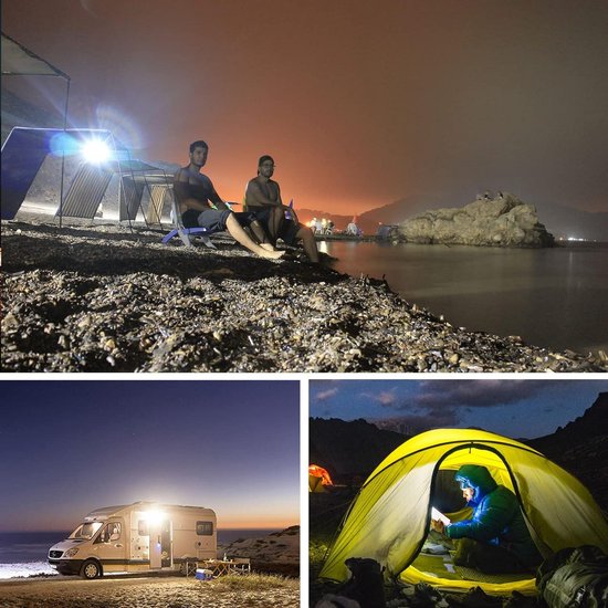Led-lamp, oplaadbaar, 12000 mAh, powerbank, campinglamp, USB, 2500 lm, met afstandsbediening, campinglamp met magneet en 1/4 moeraansluiting, voor tent, camping, orkaan, wandelen, noodgevallen, pech