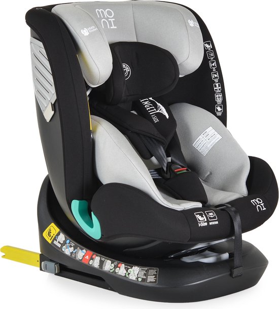 Moni Serengeti Light Grey 40-150 cm i-Size 360° Autostoel 111038 van Moni — afbeelding 2