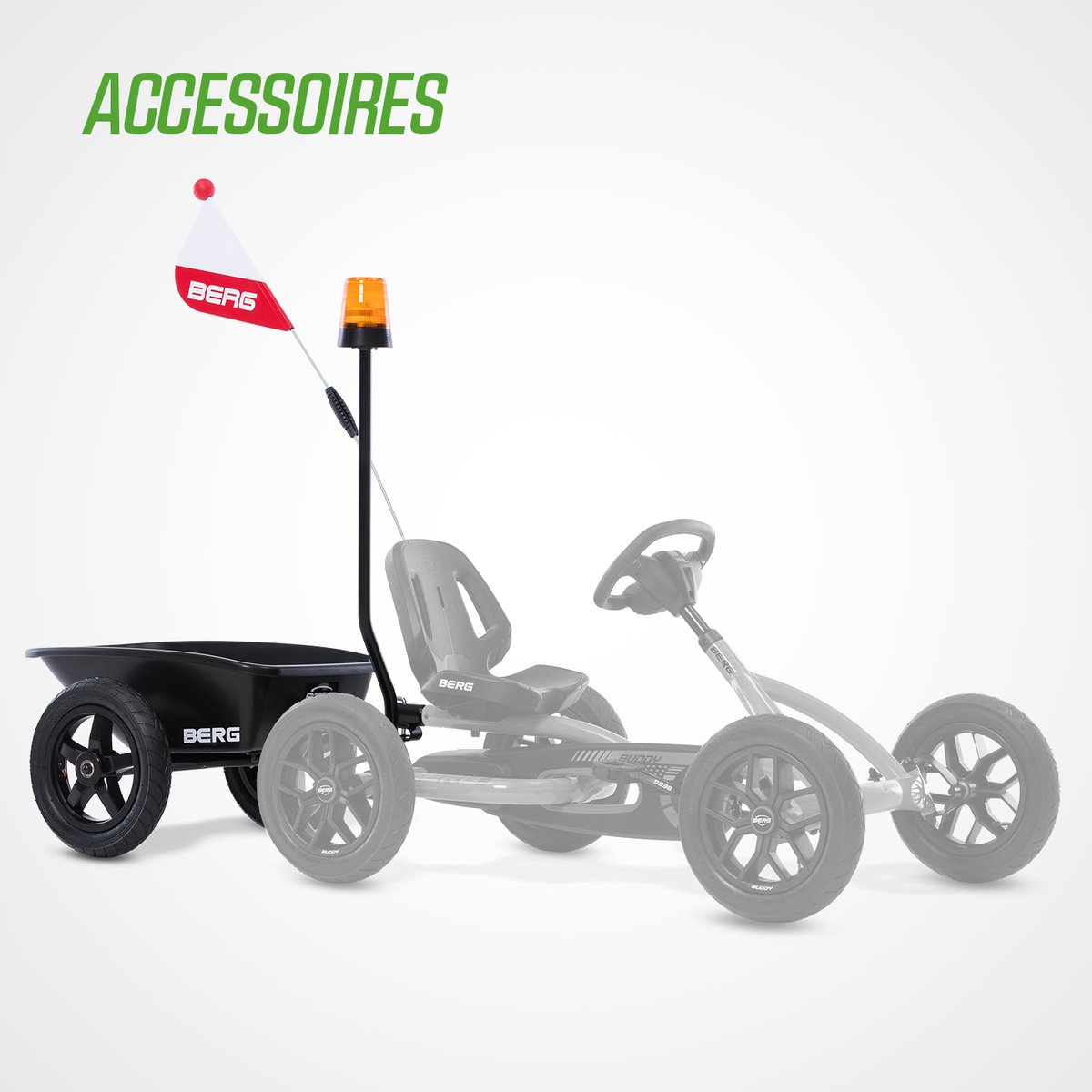 BERG Buddy Fendt® Skelter - 3+ Jaar - Verstelbare Stoel - Vrijloopautomaat - Officieel licentiemodel - Groen/Rood — afbeelding 2