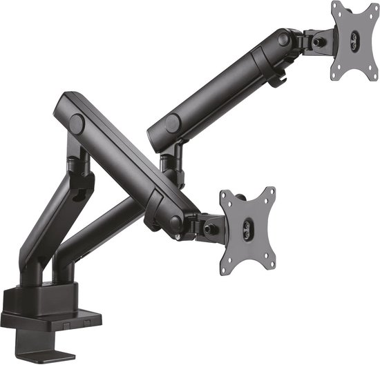 CoolBox MP01 Monitor- en laptophouder, monitor tot 8 kg en 32 inch (81,3 cm), laptops tot 43,2 cm (17 inch), VESA 75 x 75 en 100 x 100, hoogte, helling en rotatie, verstelbaar, kantelbaar, zwart