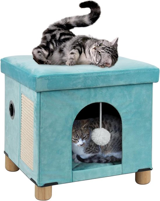 Brian & Dany Opvouwbaar Kattenbed voor Binnen, Groot Kubushuis met Brian & Dany Opvouwbaar Kattenbed voor Binnen, Groot Kubushuis met