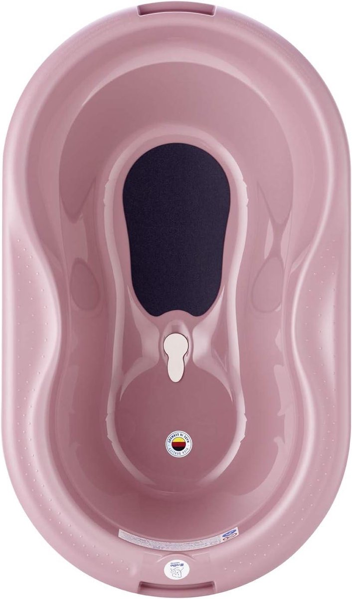 Babybadje met antislipmat en afvoerplug - geschikt voor 0 - 12 maanden - fantastic mauve (oudroze) van Bebe Jou — afbeelding 5
