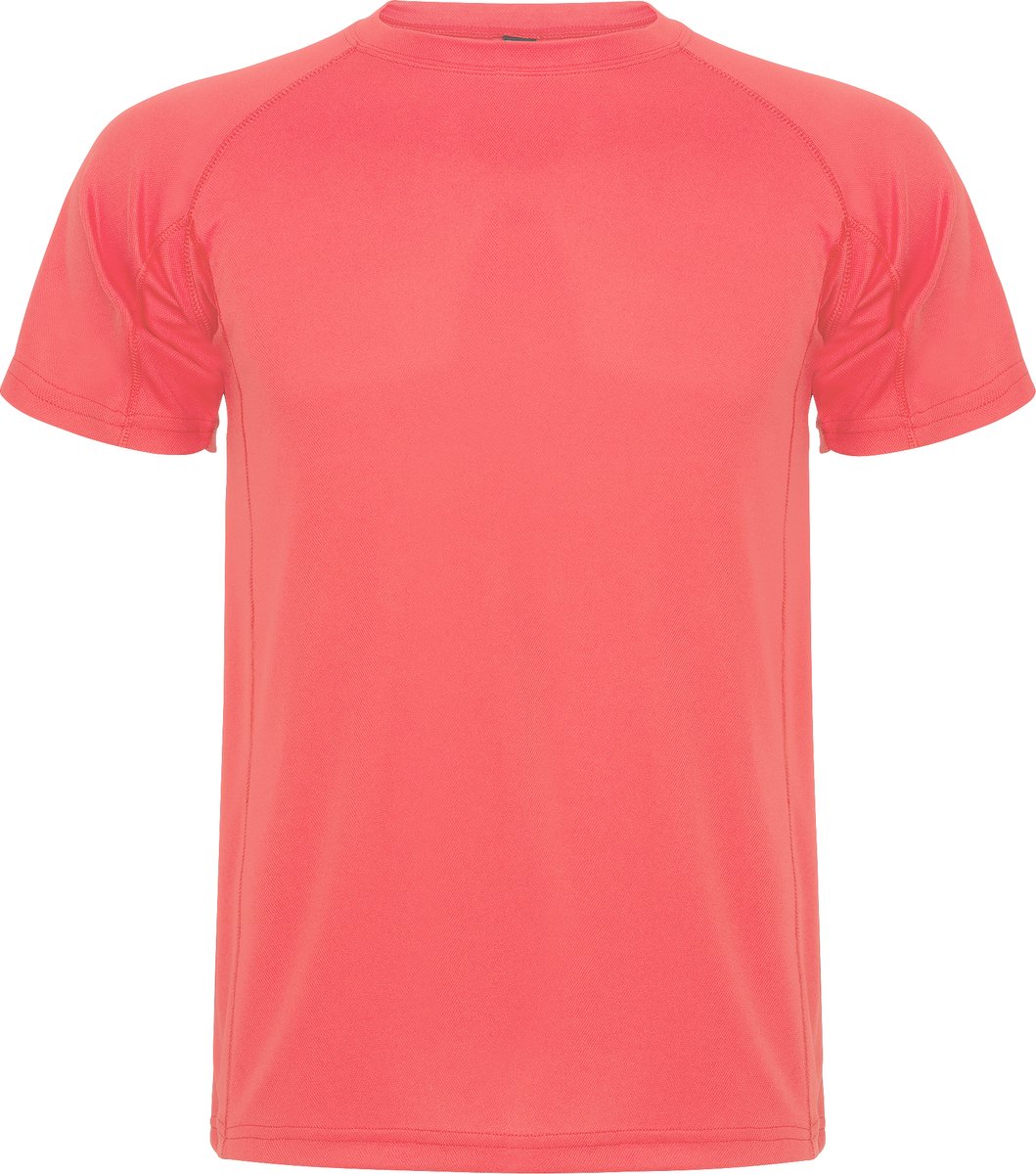 3 Pack Fluor Koraal kinder unisex sportshirt korte mouwen MonteCarlo merk Roly 12 jaar 146-152