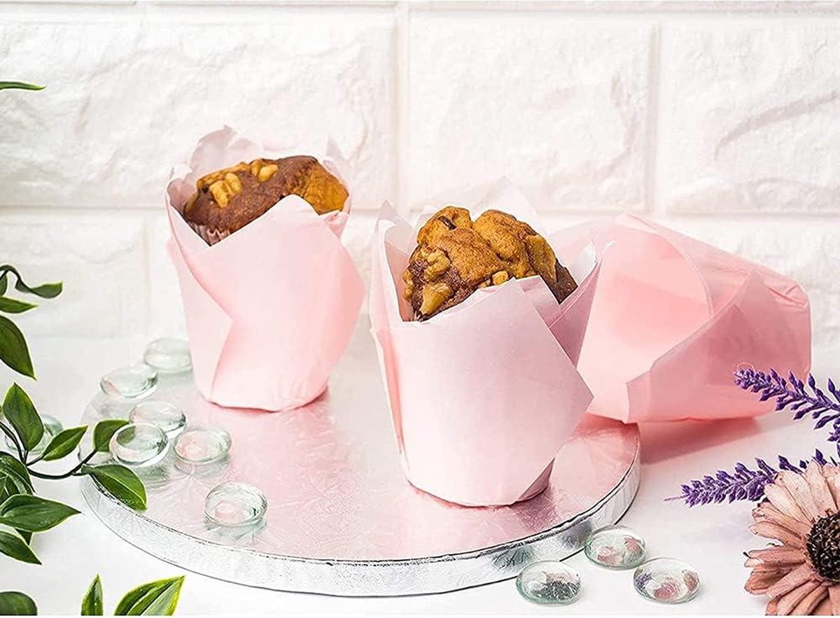 Muffinvormpjes, papier, muffinvormpjes, bakvormen, cupcakevormen, 50 stuks taartmanden voor cupcake, kraftpapier, bakbekers voor bruiloft, verjaardag, theekrans, feest, bruin