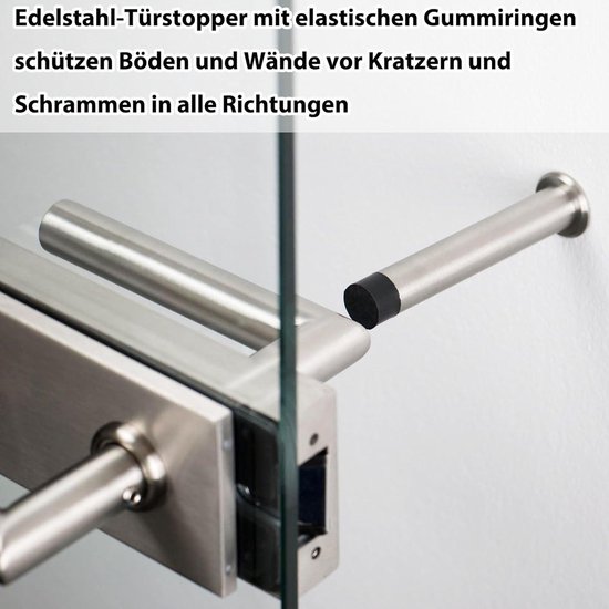 Wanddeurstopper van RVS | 53x95 mm - Meubelbeslag Online