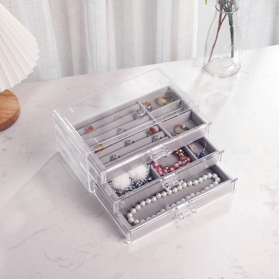 YAYODS Sieradenopslag acryl - 5 laden sieraden organizer