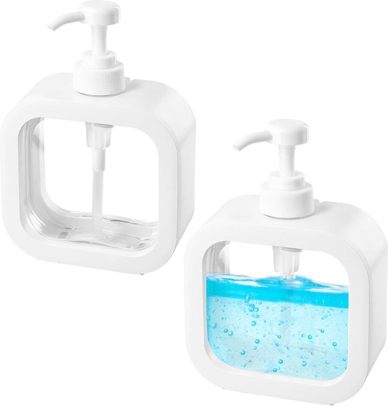Beige Van 2 S – Badkamer & Keuken Dispenser Voor Vloeibare Zeep | Hars, Robuust & Morst Niet Zeepdispenser Set
