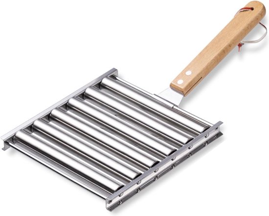 6 Stks RVS Bbq Platte Spiesjes Buiten Grill Lange Handvat Barbecue Stick Haoy