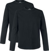 R.E.D. Rock-Engineered Design Dubbelpak basic longsleeves in zwart - Heren - L