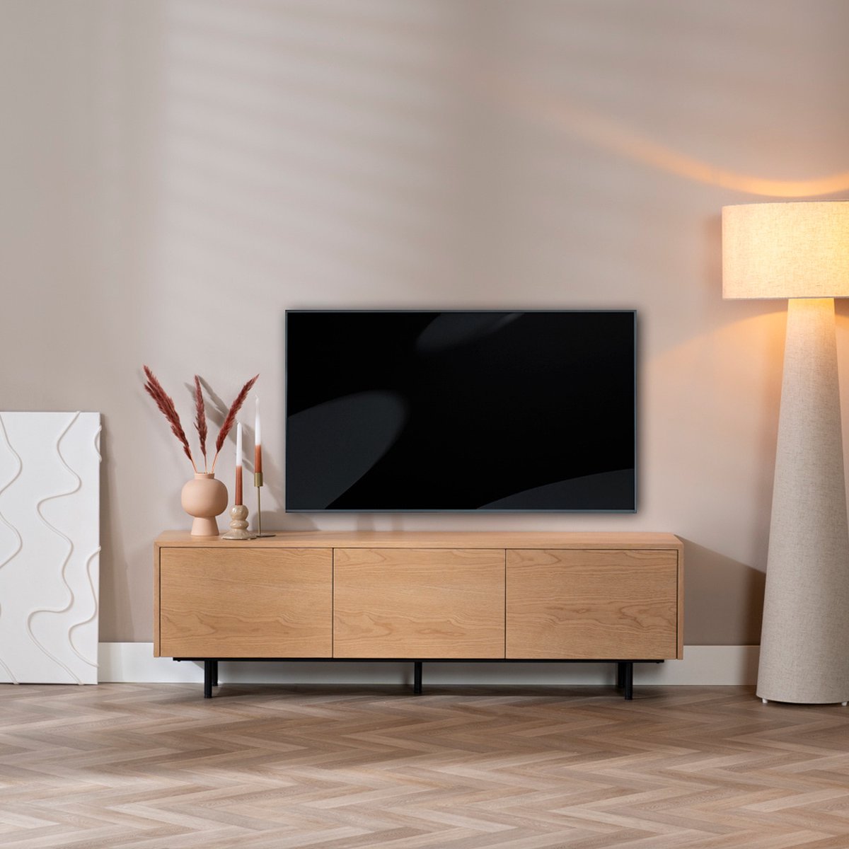 Bronx71® Tv-meubel Thomas blank eiken 150 cm