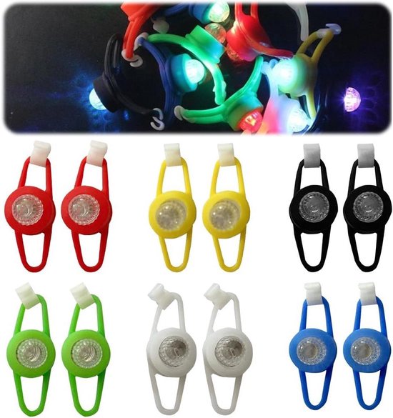 Fietslampen set voor en achter - 12 stuks LED fietslampen - kinderwagen accessoires voor buiten - hardlopen joggen - fietsverlichting