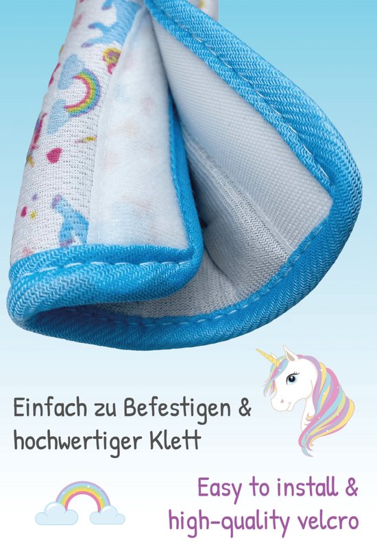 Baby / Peuter Gordelbeschermer - Eenhoorns - 1 beschermer - Gordelhoes - Gordelkussen - Unicorns van Royal Baby Shop — afbeelding 3
