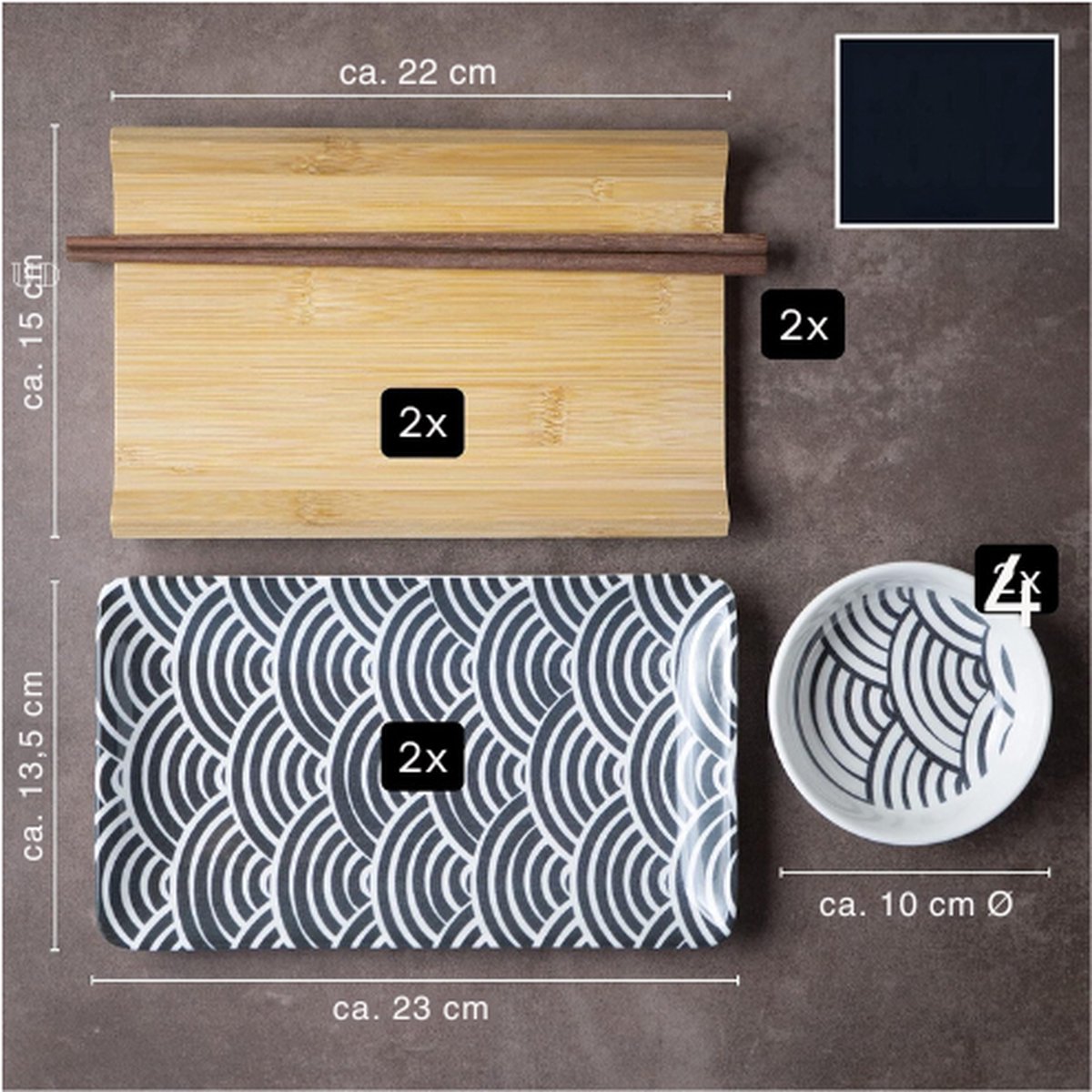 Test Set Sushi Flora Japonica : élégance nipponne en 6 pièces Test Set Sushi Flora Japonica : élégance nipponne en 6 pièces