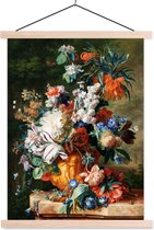 Affiche scolaire - Peinture à l'huile - Fleurs - Nature morte - 90x120 cm - Lattes vierges