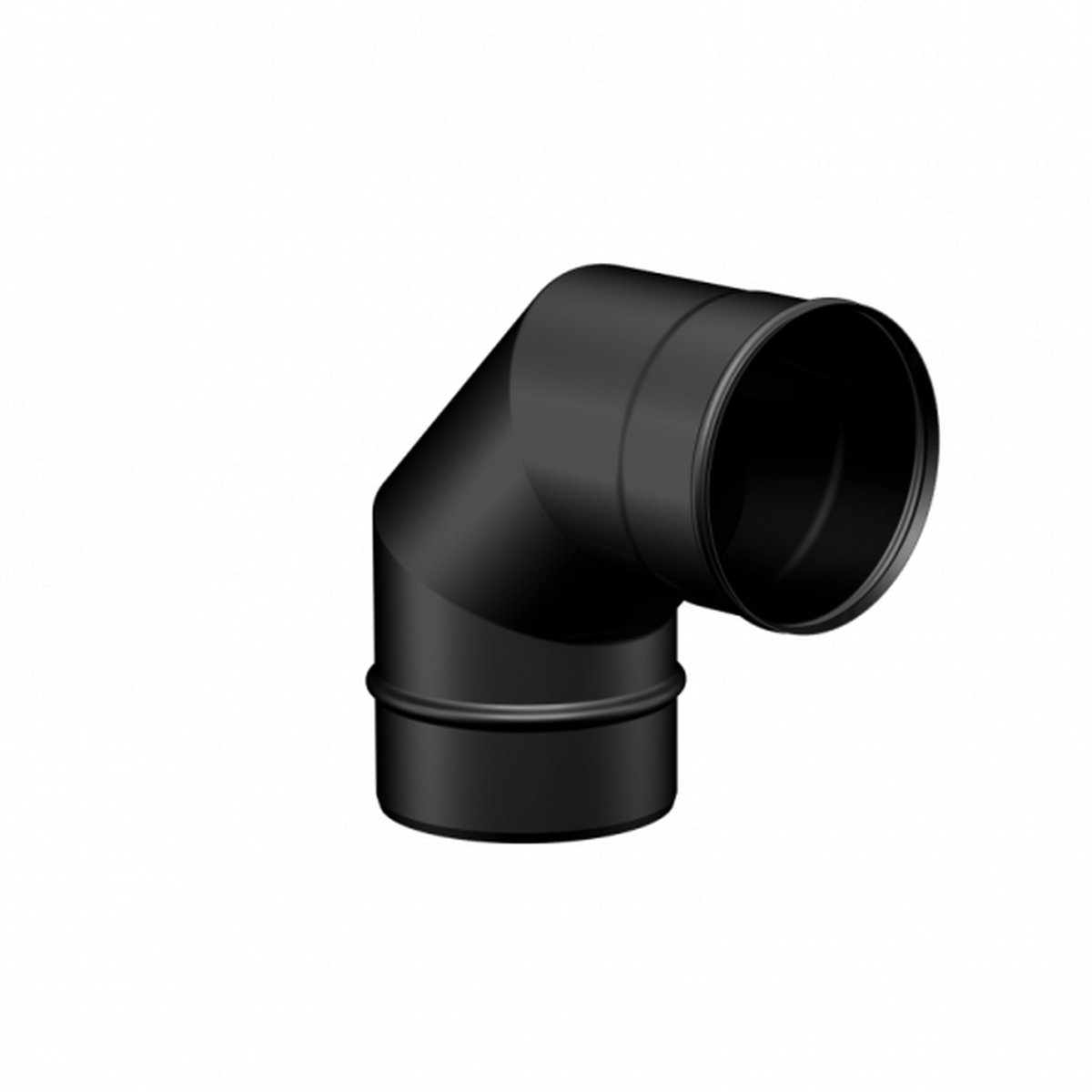 Saninstal Rookafvoer bocht voor pelletkachel 87° 80mm zwart
