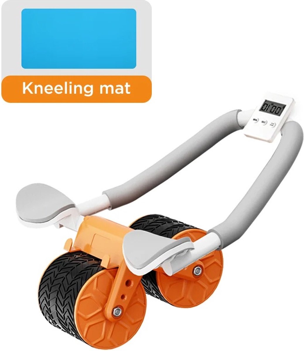 Mygroot - Buikspierroller met elleboog ondersteuning - dubbele wielen voor stabiele buikspiertraining - Telefoon plaats,