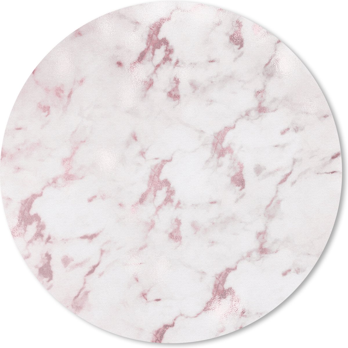 Muismat rond 30x30 cm - Mousepad Marmer - Rose - Chic - Design - Ronde muismatten