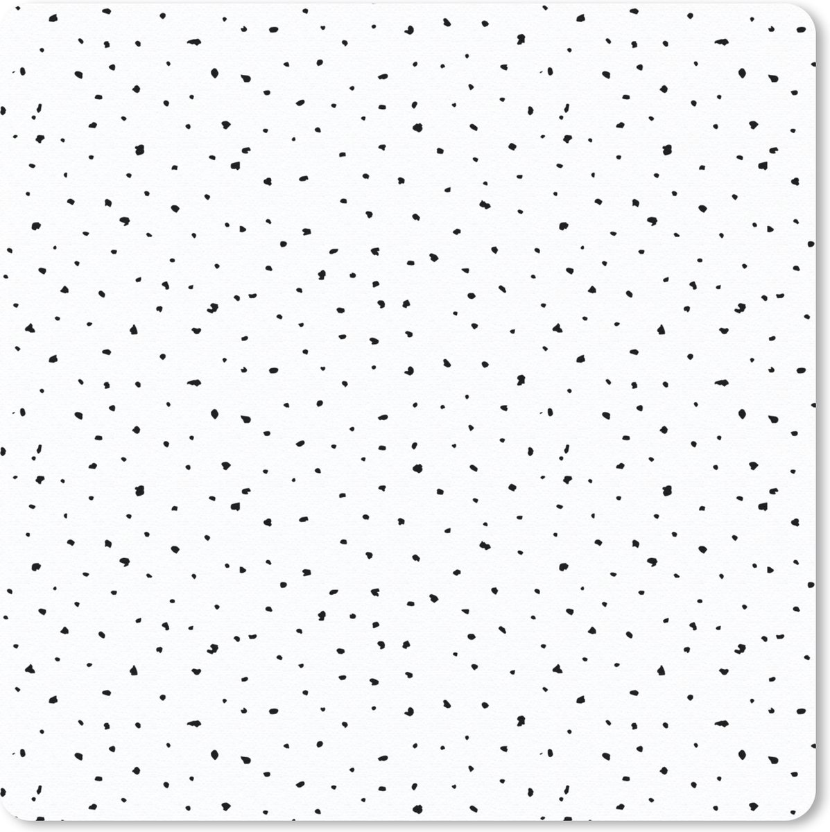 Muismat 20x20 cm - Mousepad Stippen - Design - Zwart - Wit - Muismatten