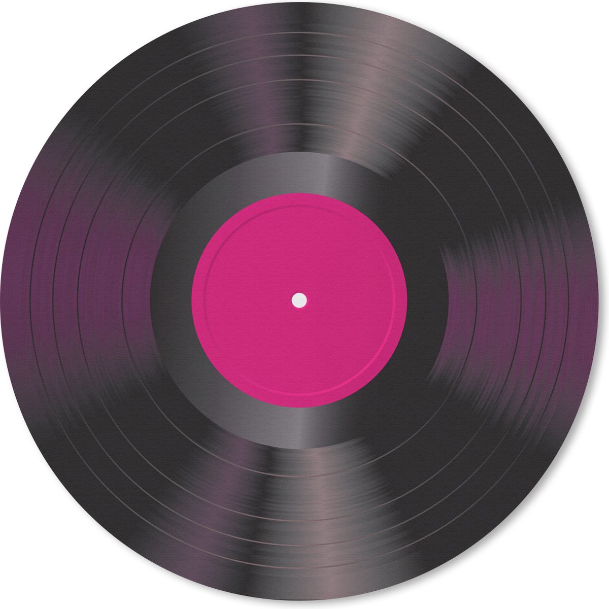 Muismat rond 30x30 cm - Mousepad LP's vinyl - Roze - Retro - Ronde muismatten