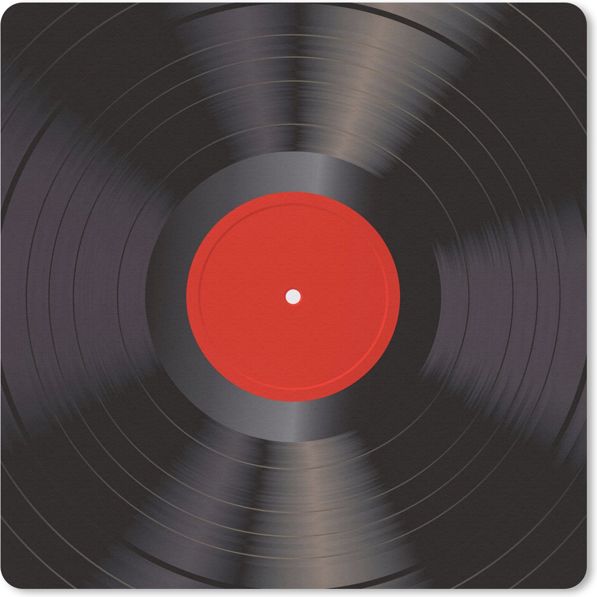 Muismat 30x30 cm - Mousepad Vinyl LP - Platen - Rood - Vintage - Elpee - Muismatten