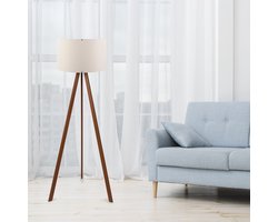 Asir - Vloerlamp - Ecru en Bruin - 140 x 38 x 38 cm