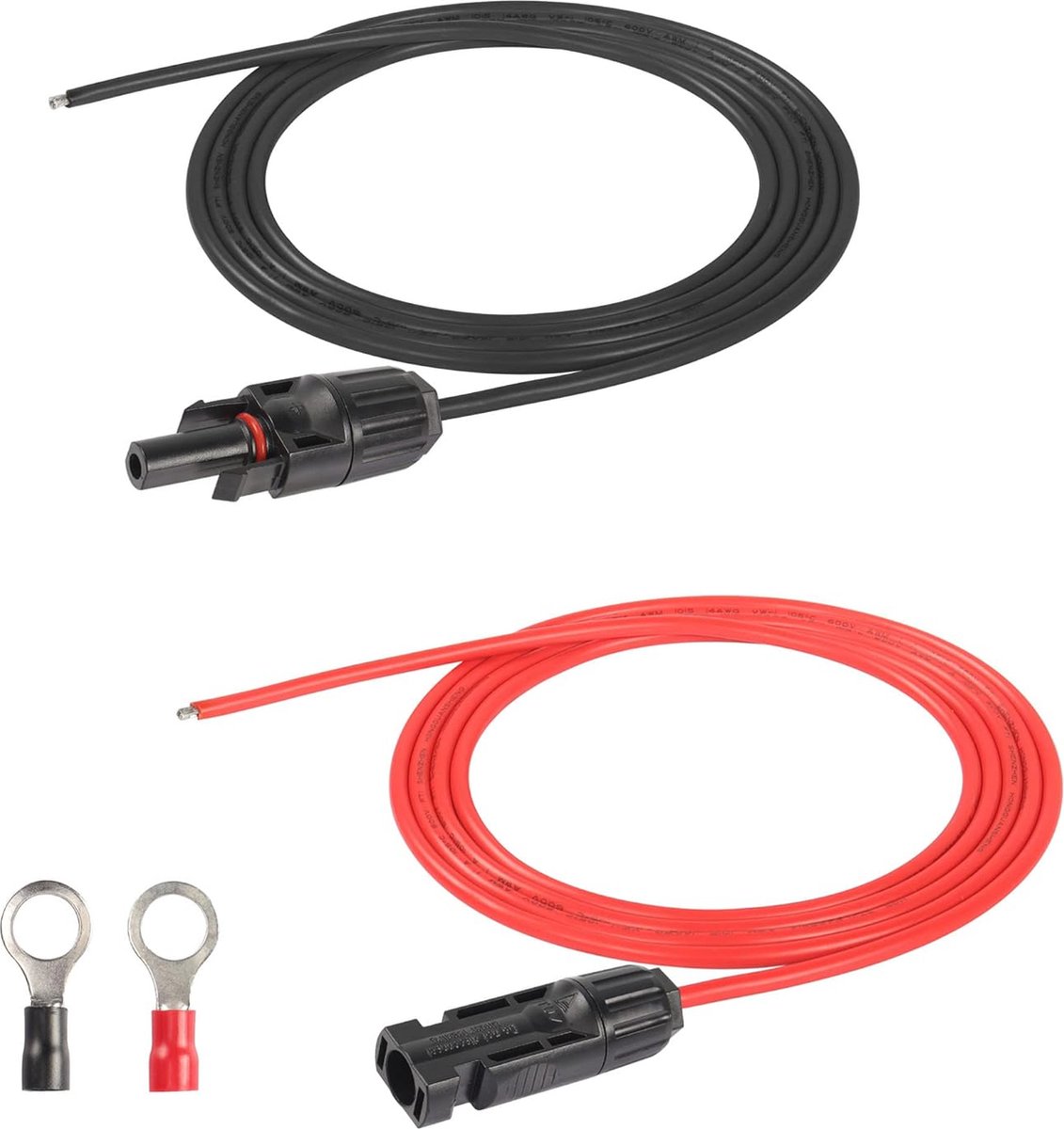 Zonnepaneel Verlengkabel 14AWG - 1 Paar met Zonne-aansluiting en Stekker - 6FT voor Generatoren en Power Stations