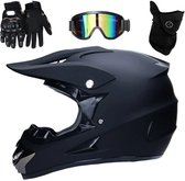 Matte Zwarte Motocross Helm - DOT Gecertificeerd Met Goggles en Handschoenen