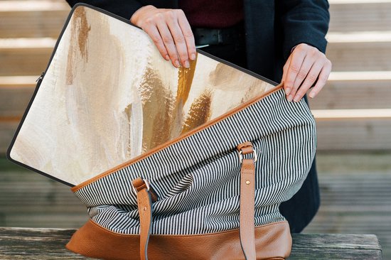 Housse pour ordinateur portable 17 pouces - Peinture - Wit - Marron - Housse pour ordinateur portable