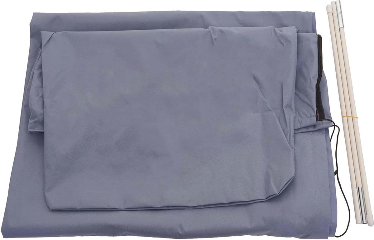 Blue Zippered 3.5m Parasol Cover - Brandless - Front view of blue parasol cover with zip closure.