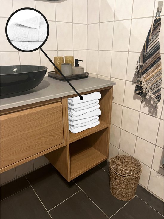 Atmosphera Serviette de bain Towelmaster - 4x - blanc ivoire - luxe - 50 x 90 cm - coton - 450 grammes - serviette de bain