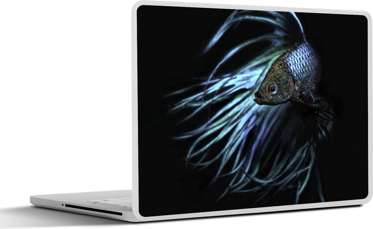 Laptop sticker - 15.6 inch - Vis - Staart - Zwart - 36x27,5cm - Laptopstickers - Laptop skin - Cover