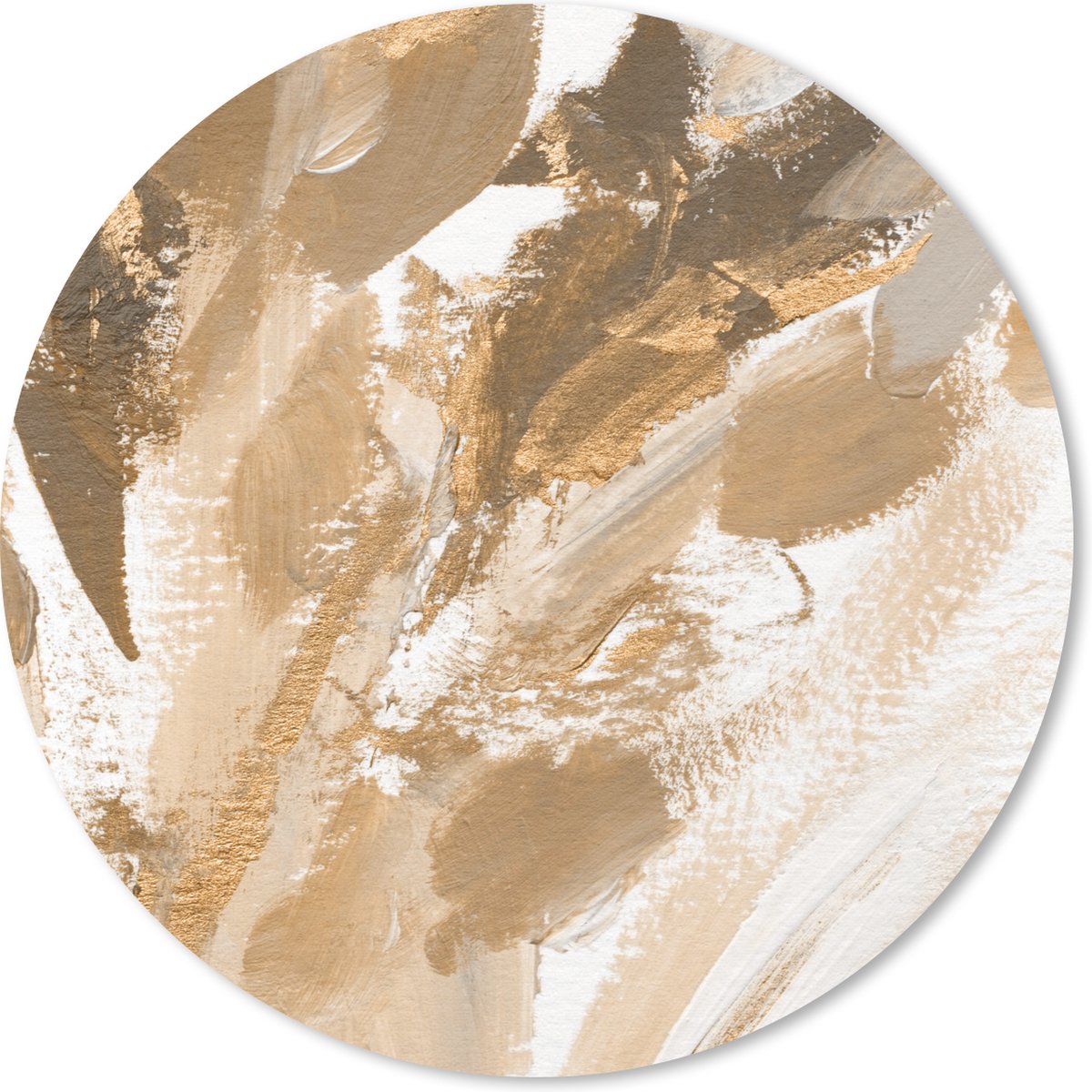 Muismat rond 20x20 cm - Mousepad Verf - Goud - Wit - Ronde muismatten