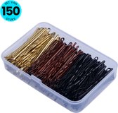 Somstyle Schuifspeldjes Set - 150 Stuks - Haarspeld - Haarclip - Zwart, Bruin & Goud