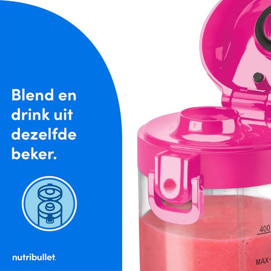 nutribullet Portable - Blender To Go - Mini Blender - Draadloos - Fel Roze van Nutribullet — afbeelding 5