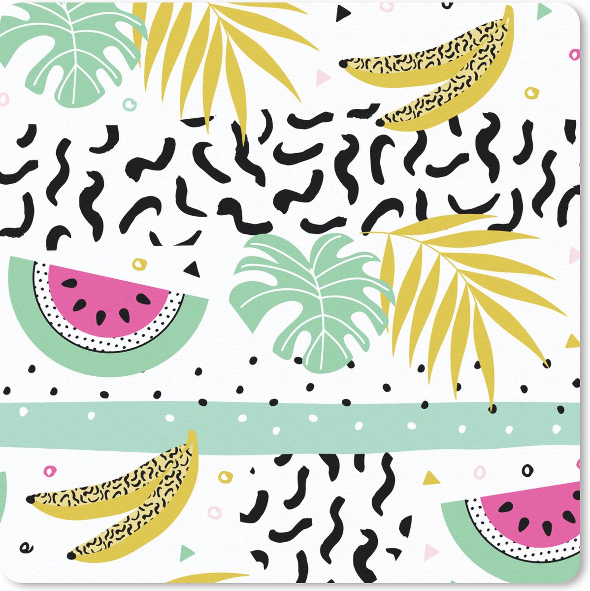 Muismat 30x30 cm - Mousepad Zomer - Fruit - Patronen - Muismatten