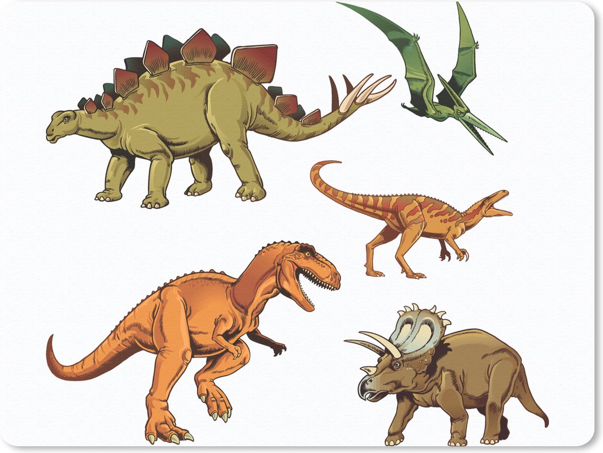 Muismat 23x19 cm - Mousepad Dinosaurus - Tekening - Kinderen - Jongens - Kinderen - Muismatten