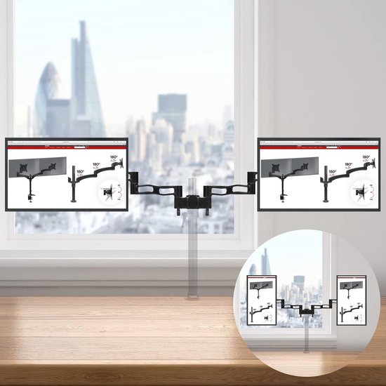HUANUO Dual Monitor Mount for 2 Monitors up to 32 Netherlands