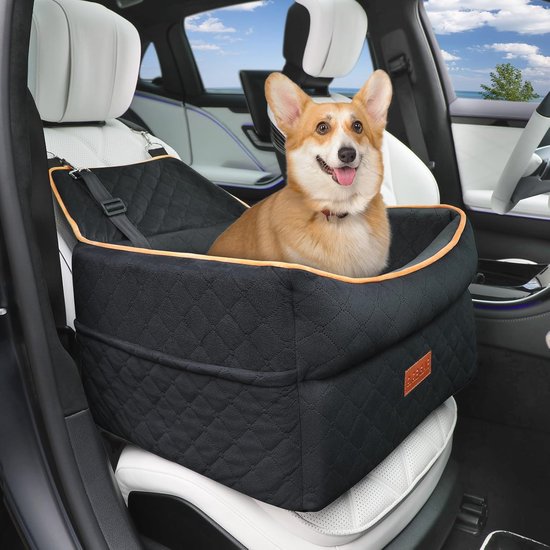 Tavo Pets Dupree Autostoel - Hondenautoaccessoire - 47x29x26 cm Grijs Zwart - Hondendraagtas - Pets Place