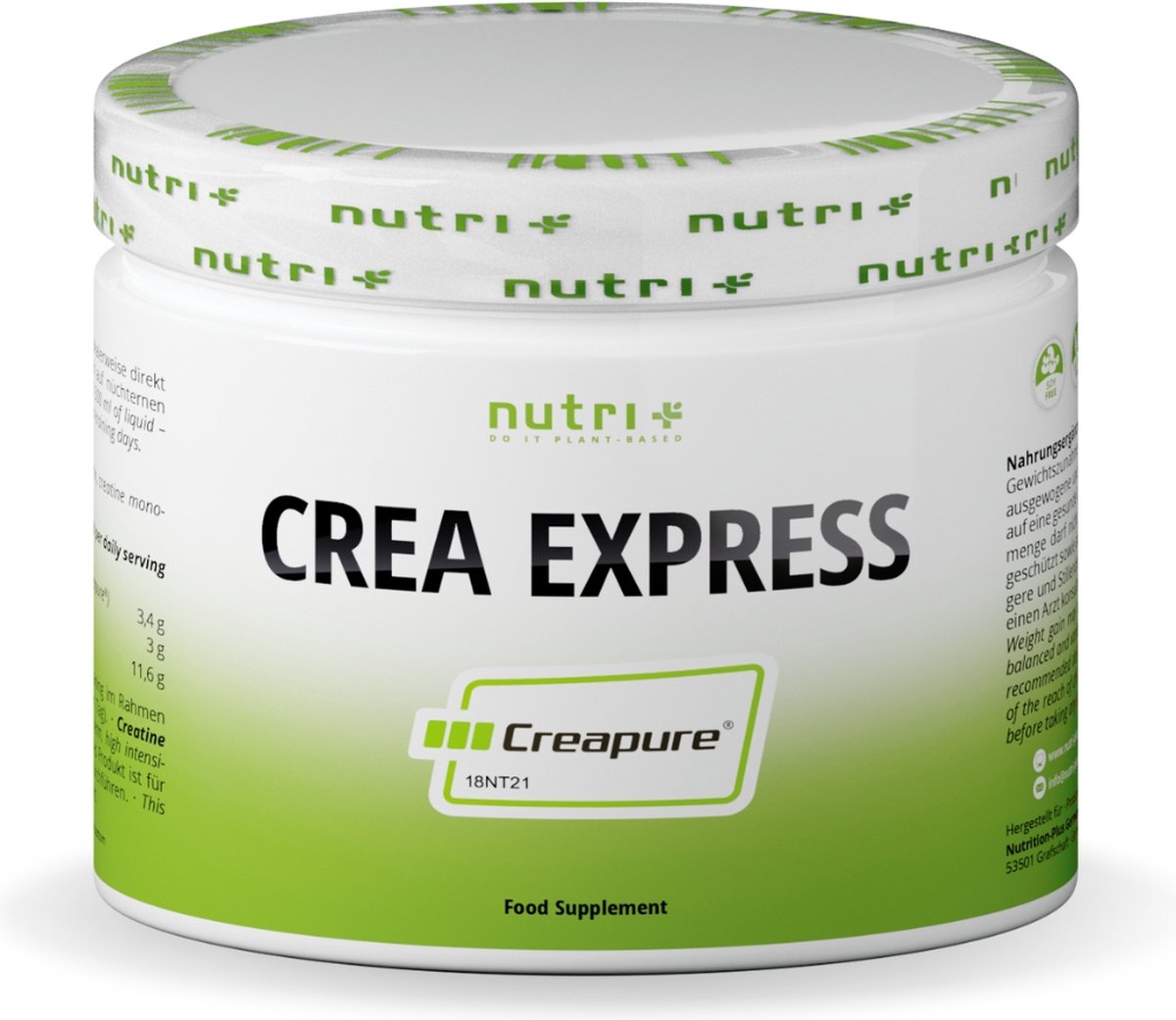 Goedkoopste nutri Creatine Matrix Poeder - Creapure met koolhydraten voor snelle opname - Creatine Monohydraat Vegan Maltodextrine - 450 g