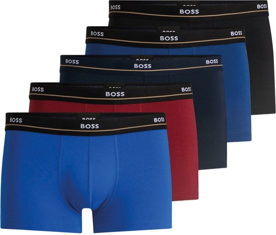 BOSS Heren Trunk 5P Essential Boxershorts, Black1, XL