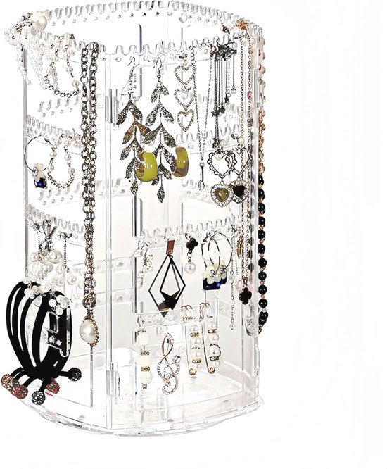 Titel:Sieradenstandaard - Oorbelhouder En Display Stand Voor Het Bewaren Van Halskettingen Armbanden Oorbellen Oorstekers En Ringen In Goud