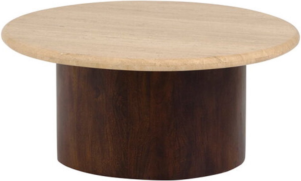 Salontafel New york rond Ø78 cm travertin - Bruin | Mysons