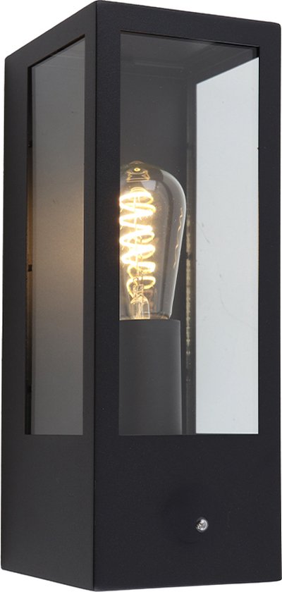 Buiten wandlamp antraciet IP44 schemersensor - Emmerald Buiten wandlamp antraciet IP44 schemersensor - Emmerald