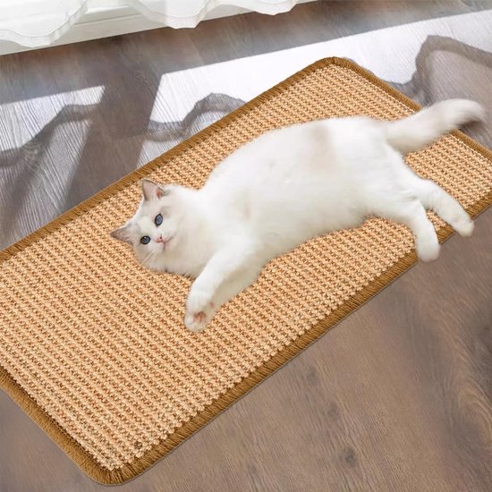 Navaris Sisal katten krabmat - Bescherming van meubels tegen krabben - Krabbescherming voor tafels en stoelen- Gemakkelijk aan te brengen