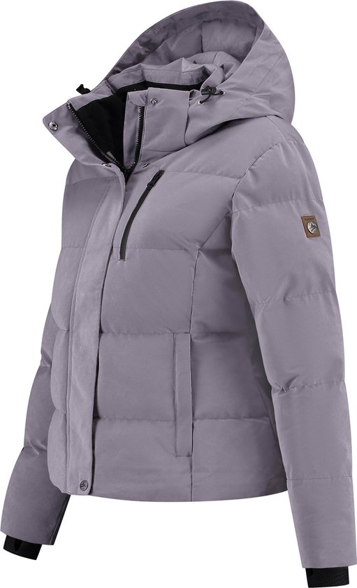 Foto: Travelin ulrike korte puffer jas waterdicht dames winterjas paars