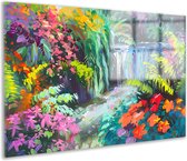 Tableau cascade - Tableaux nature verre - Tableaux verre Fleurs - Décoration murale industrielle - Tableaux plexiglas - Accessoires salon verre acrylique 105x70 cm