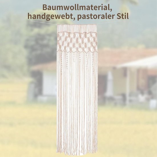 Handgeweven Macramé Deurgordijn - Boho Wandtapijt voor Ruimteverdeler