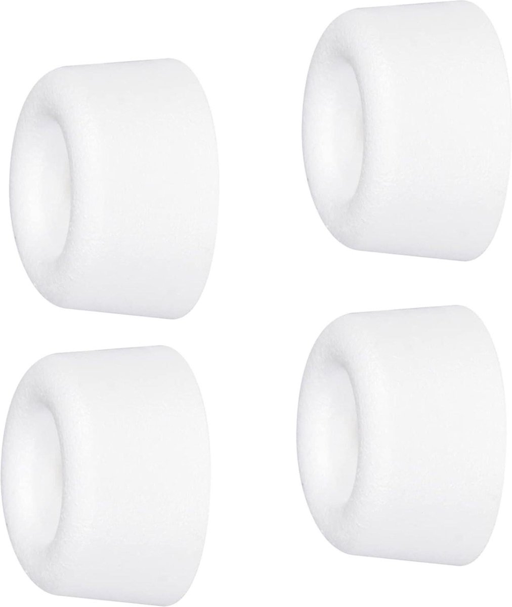Muur deurstopper set van 4 wit hoogwaardig rubber VULKAANO MINI - diameter Ø 18 x 10 mm - vastschroeven buffer 15501104 Deurstopper