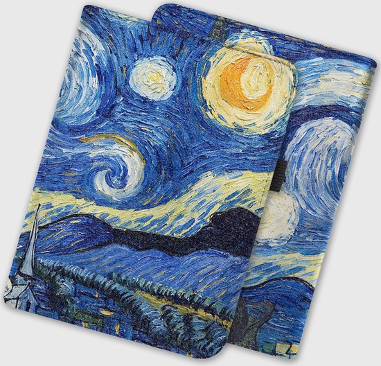 Lunso Geschikt voor Kobo Clara BW / Clara Colour hoes (6 inch) - Luxe Stand sleepcover - Van Gogh Sterrennacht van Lunso — afbeelding 5